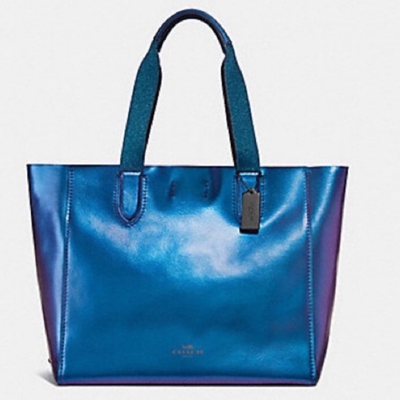 Coach NASA Hologram Purple Blue Metallic Derby Bag - Picture 5 of 5